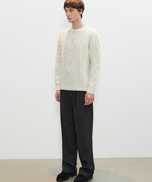 V2(ブイツー)の「V2/Dailyケーブルニット(ニット/セーター・メンズ・クリーム/ブラック/ブラウン・MEDIUM/LARGE)」の5枚目の写真