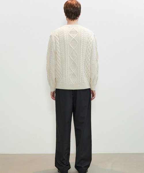 V2(ブイツー)の「V2/Dailyケーブルニット(ニット/セーター・メンズ・クリーム/ブラック/ブラウン・MEDIUM/LARGE)」の6枚目の写真