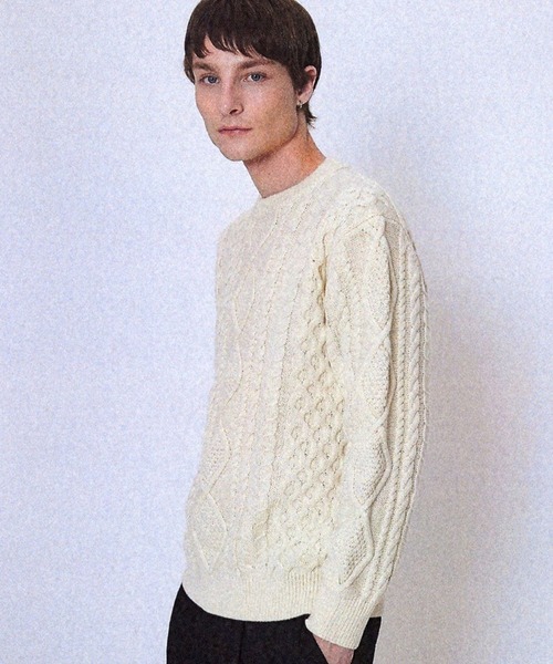V2(ブイツー)の「V2/Dailyケーブルニット(ニット/セーター・メンズ・クリーム/ブラック/ブラウン・MEDIUM/LARGE)」の13枚目の写真