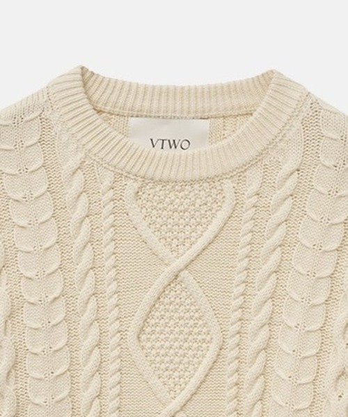 V2(ブイツー)の「V2/Dailyケーブルニット(ニット/セーター・メンズ・クリーム/ブラック/ブラウン・MEDIUM/LARGE)」の18枚目の写真