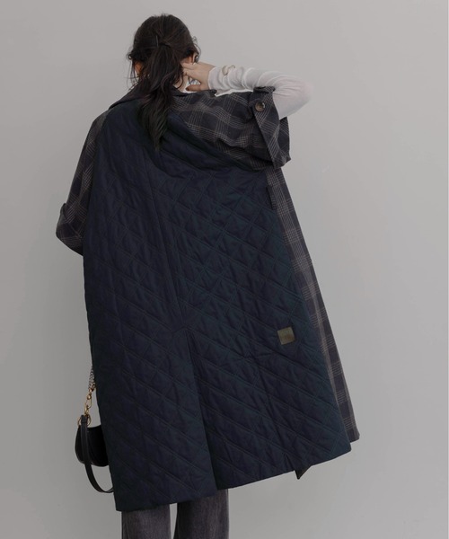 Eimee Law（エイミーロウ）の「ハーフスリーブチェックトレンチコート（トレンチコート・レディース・ブラウン/ネイビー/ブラック・FREE）」の22枚目の写真