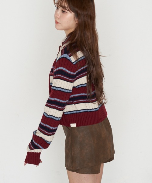 RAY CASSIN（レイカズン）の「ロゴハイネックジップニット（ニット/セーター・レディース・ブルー系その他2/レッド/ネイビー/ライトベージュ・FREE）」の16枚目の写真