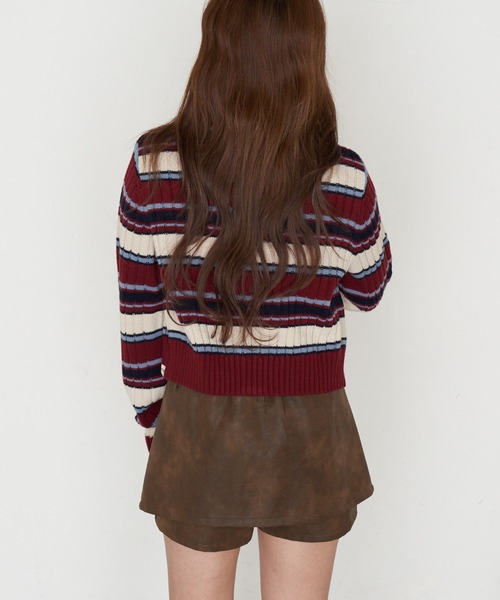 RAY CASSIN（レイカズン）の「ロゴハイネックジップニット（ニット/セーター・レディース・ブルー系その他2/レッド/ネイビー/ライトベージュ・FREE）」の17枚目の写真