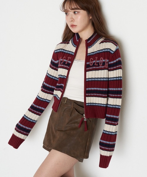 RAY CASSIN（レイカズン）の「ロゴハイネックジップニット（ニット/セーター・レディース・ブルー系その他2/レッド/ネイビー/ライトベージュ・FREE）」の15枚目の写真