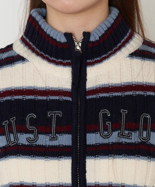 RAY CASSIN（レイカズン）の「ロゴハイネックジップニット（ニット/セーター・レディース・ブルー系その他2/レッド/ネイビー/ライトベージュ・FREE）」の6枚目の写真