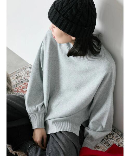 セール】【Hug knit】袖ボリュームハイネックプルオーバー（ニット