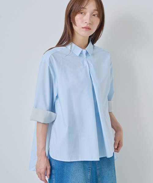 Kelen(ケレン)の「「KELEN / ケレン」2WAYシルエットプルオーバートップス(シャツ/ブラウス・レディース・オフホワイト/ブラック/サックスブルー/ライトグレー・S/M)」の1枚目の写真