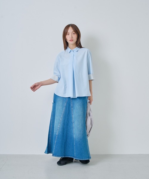 Kelen(ケレン)の「「KELEN / ケレン」2WAYシルエットプルオーバートップス(シャツ/ブラウス・レディース・オフホワイト/ブラック/サックスブルー/ライトグレー・S/M)」の13枚目の写真