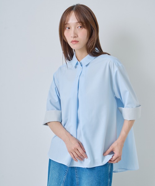 Kelen(ケレン)の「「KELEN / ケレン」2WAYシルエットプルオーバートップス(シャツ/ブラウス・レディース・オフホワイト/ブラック/サックスブルー/ライトグレー・S/M)」の14枚目の写真