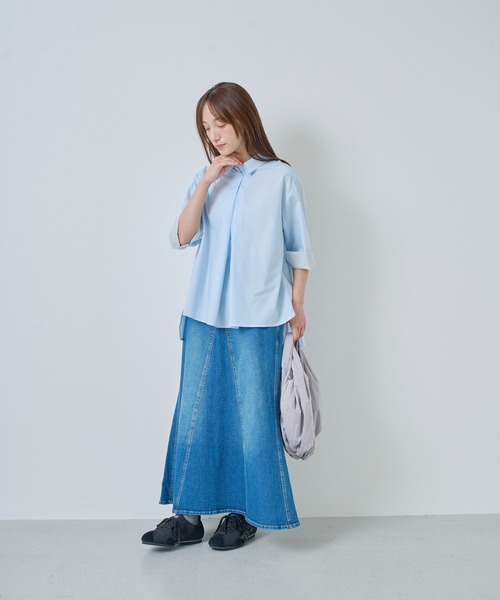 Kelen(ケレン)の「「KELEN / ケレン」2WAYシルエットプルオーバートップス(シャツ/ブラウス・レディース・オフホワイト/ブラック/サックスブルー/ライトグレー・S/M)」の15枚目の写真