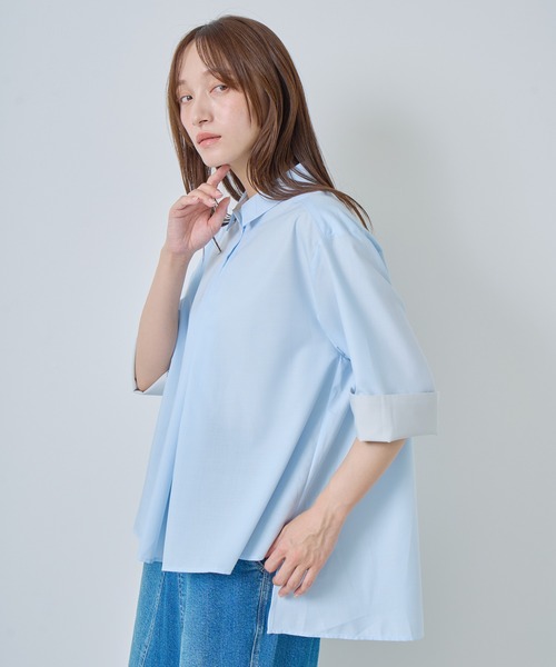 Kelen(ケレン)の「「KELEN / ケレン」2WAYシルエットプルオーバートップス(シャツ/ブラウス・レディース・オフホワイト/ブラック/サックスブルー/ライトグレー・S/M)」の16枚目の写真