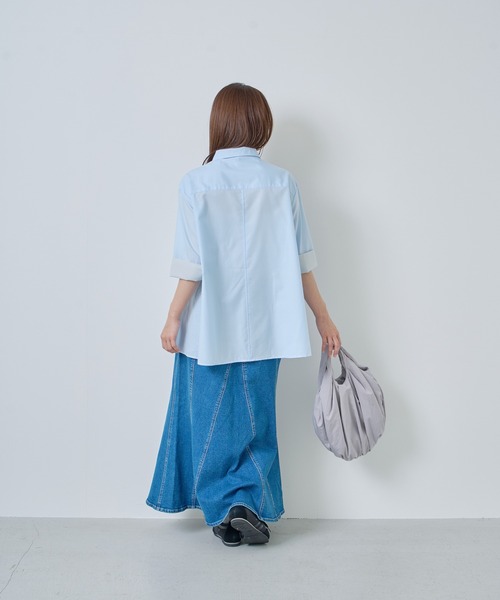 Kelen(ケレン)の「「KELEN / ケレン」2WAYシルエットプルオーバートップス(シャツ/ブラウス・レディース・オフホワイト/ブラック/サックスブルー/ライトグレー・S/M)」の17枚目の写真