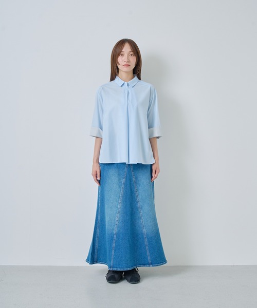Kelen(ケレン)の「「KELEN / ケレン」2WAYシルエットプルオーバートップス(シャツ/ブラウス・レディース・オフホワイト/ブラック/サックスブルー/ライトグレー・S/M)」の21枚目の写真