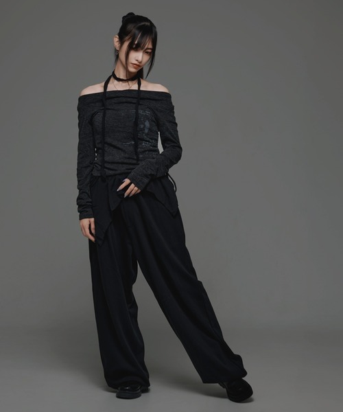 .KOM(ドットコム)の「『.KOM/ドットケーオーエム』デザインロングスリーブ【GC】(Tシャツ/カットソー・レディース・グレー/ホワイト・FREE)」の14枚目の写真