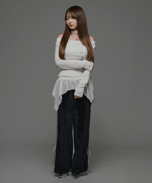 .KOM(ドットコム)の「『.KOM/ドットケーオーエム』デザインロングスリーブ【GC】(Tシャツ/カットソー・レディース・グレー/ホワイト・FREE)」の8枚目の写真