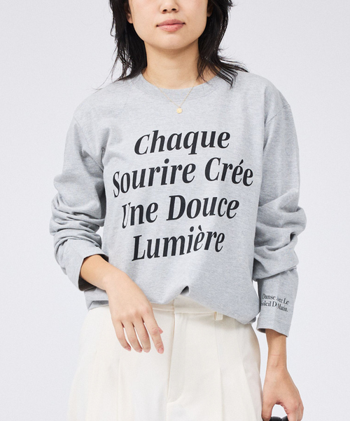 Rouge vif Anna(ルージュヴィフアンナ)の「コットンロゴロングスリーブTシャツ(Tシャツ/カットソー・レディース・グレー/ホワイト・フリー)」の1枚目の写真