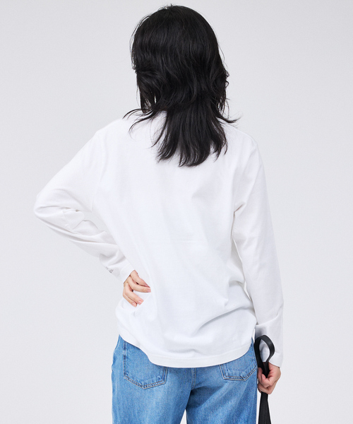 Rouge vif Anna(ルージュヴィフアンナ)の「コットンロゴロングスリーブTシャツ(Tシャツ/カットソー・レディース・グレー/ホワイト・フリー)」の7枚目の写真