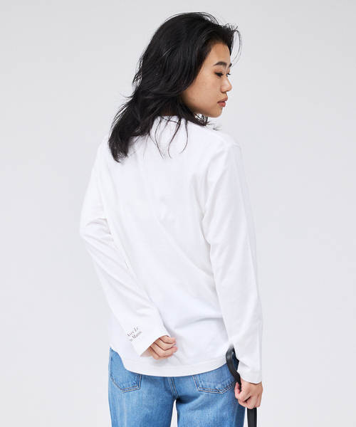 Rouge vif Anna(ルージュヴィフアンナ)の「コットンロゴロングスリーブTシャツ(Tシャツ/カットソー・レディース・グレー/ホワイト・フリー)」の6枚目の写真