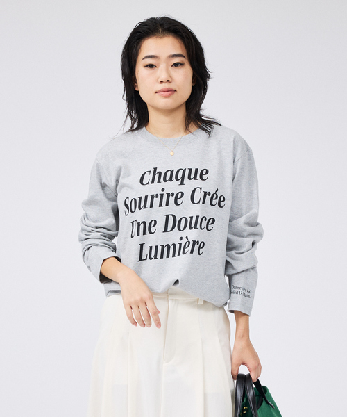 Rouge vif Anna(ルージュヴィフアンナ)の「コットンロゴロングスリーブTシャツ(Tシャツ/カットソー・レディース・グレー/ホワイト・フリー)」の5枚目の写真