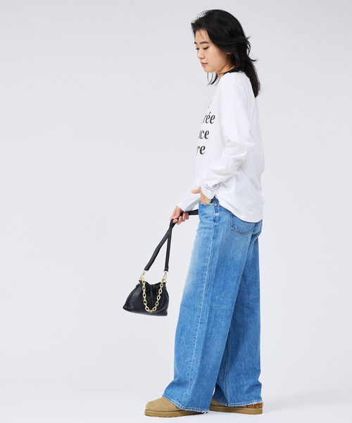 Rouge vif Anna(ルージュヴィフアンナ)の「コットンロゴロングスリーブTシャツ(Tシャツ/カットソー・レディース・グレー/ホワイト・フリー)」の22枚目の写真