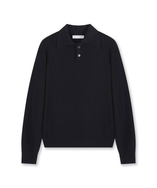 REGULAR FIT COLLAR KNIT NAVY