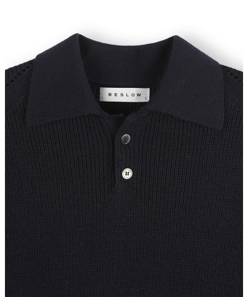 BESLOW(ビースロー)の「REGULAR FIT COLLAR KNIT NAVY(ニット/セーター・メンズ・その他・SMALL/MEDIUM/LARGE)」の2枚目の写真