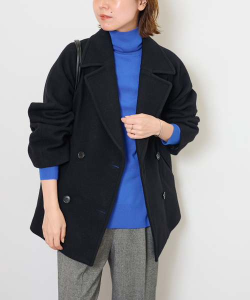 JOURNAL STANDARD relume（ジャーナルスタンダード　レリューム）の「《WEB限定追加》尾州ウールショートPコート（その他アウター・レディース・ブラック/チャコールグレー・36/38）」の14枚目の写真