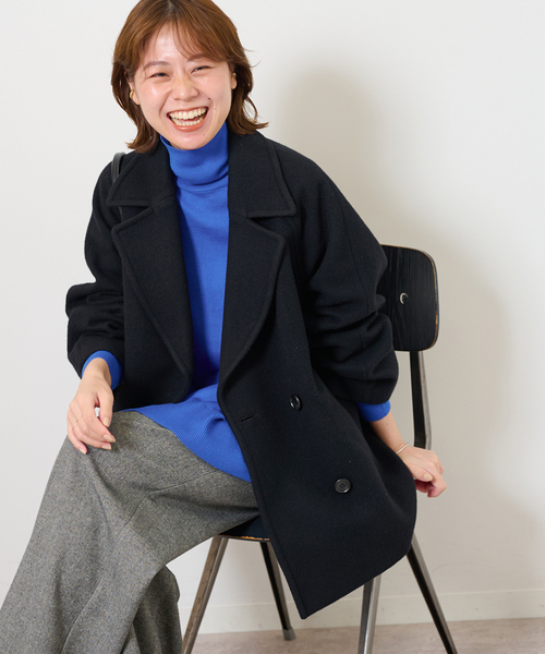 JOURNAL STANDARD relume（ジャーナルスタンダード　レリューム）の「《WEB限定追加》尾州ウールショートPコート（その他アウター・レディース・ブラック/チャコールグレー・36/38）」の18枚目の写真