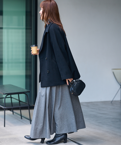 JOURNAL STANDARD relume（ジャーナルスタンダード　レリューム）の「《WEB限定追加》尾州ウールショートPコート（その他アウター・レディース・ブラック/チャコールグレー・36/38）」の20枚目の写真