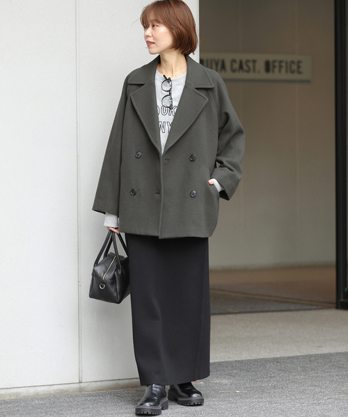 使用なし☆尾州ウールショートPコート JOURNAL STANDARD relume（ジャーナルスタンダード レリューム）の