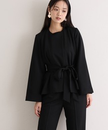 PourVous（プールヴー）の「【洗える】ジレフォーマルセットアップセレモニー 入園式 卒園式 母親 40代 30代 入学式 卒業式 母服 ママ 七五三＆2点ジャケットベルトデザインセットアップオケージョン（スーツセット）」