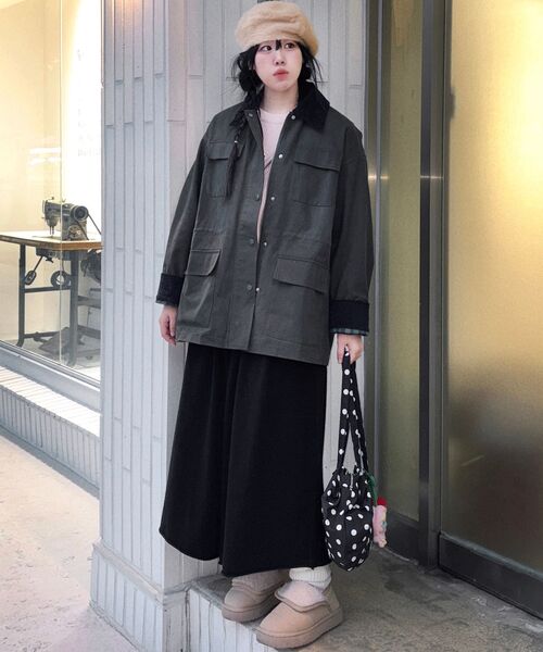 MELLOTORY(メロートリー)の「コーデュロイコンビワークジャケット (2カラー)(その他アウター・レディース・ベージュ/カーキ・FREE)」の11枚目の写真