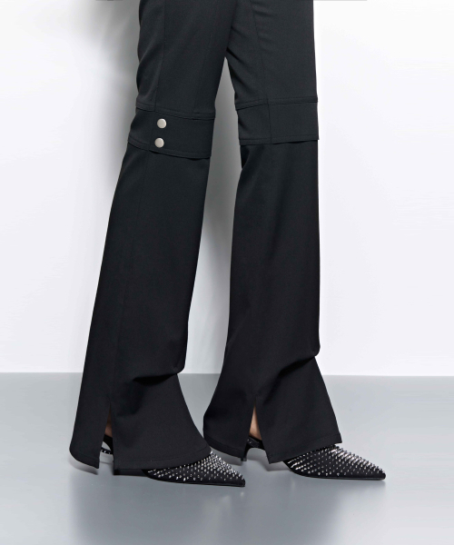 Pinched Slit Pants _ BLACK