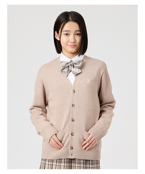 EASTBOY（イーストボーイ）の「カーディガン 綿 7G さくら女神 女子 制服 学生服 中学 高校 スクール 入学式 卒業式（カーディガン/ボレロ・キッズ・ネイビー/オフホワイト/ピンク/ライトグレー/ブラウン・13号/11号/9号）」の16枚目の写真