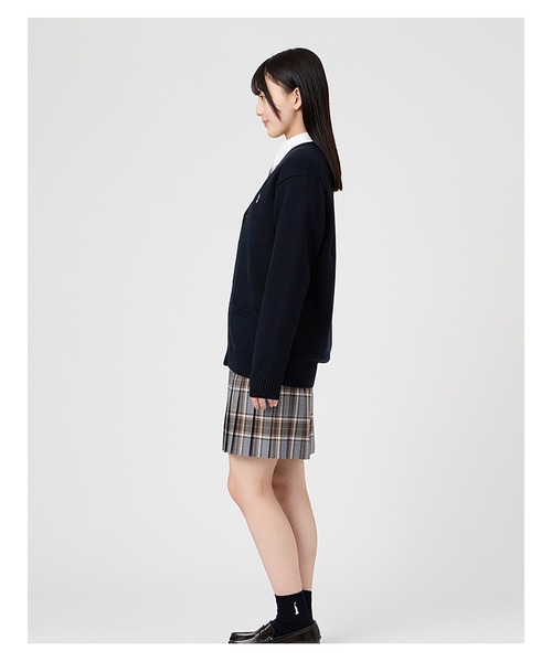 EASTBOY（イーストボーイ）の「カーディガン 綿 7G さくら女神 女子 制服 学生服 中学 高校 スクール 入学式 卒業式（カーディガン/ボレロ・キッズ・ネイビー/オフホワイト/ピンク/ライトグレー/ブラウン・13号/11号/9号）」の12枚目の写真
