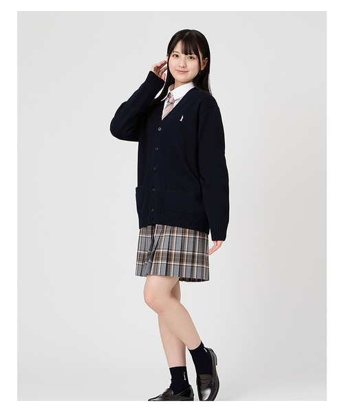 EASTBOY（イーストボーイ）の「カーディガン 綿 7G さくら女神 女子 制服 学生服 中学 高校 スクール 入学式 卒業式（カーディガン/ボレロ・キッズ・ネイビー/オフホワイト/ピンク/ライトグレー/ブラウン・13号/11号/9号）」の11枚目の写真