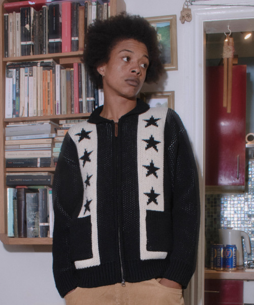 Space Cow Cowichan Knit Jacket Black