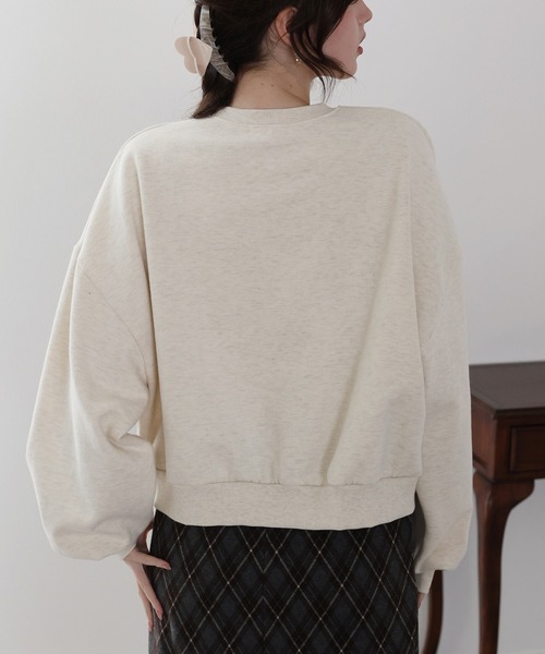 BLUEEAST(ブルーイースト)の「裏起毛ディア刺繍スウェット(スウェット・レディース・グレー/アイボリー/ネイビー・MEDIUM)」の5枚目の写真