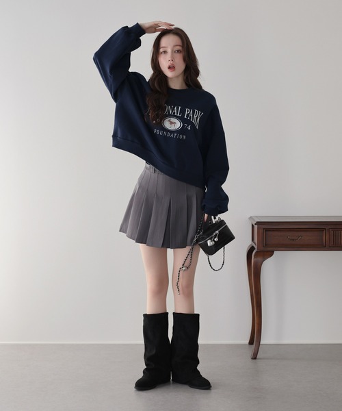 BLUEEAST(ブルーイースト)の「裏起毛ディア刺繍スウェット(スウェット・レディース・グレー/アイボリー/ネイビー・MEDIUM)」の15枚目の写真