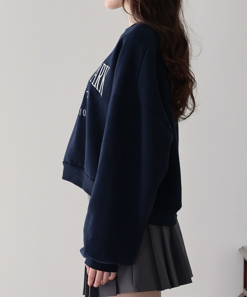 BLUEEAST(ブルーイースト)の「裏起毛ディア刺繍スウェット(スウェット・レディース・グレー/アイボリー/ネイビー・MEDIUM)」の17枚目の写真