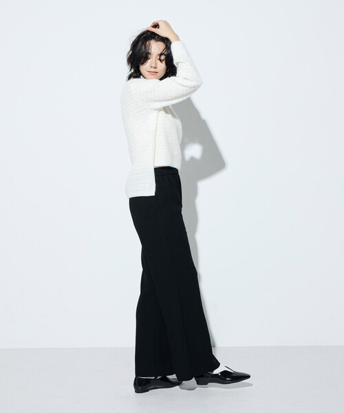 Gabardine K.T（ギャバジンケーティー）の「モヘヤブレンドヤーンセーター（ニット/セーター・レディース・オフホワイト/グレー・9号）」の4枚目の写真