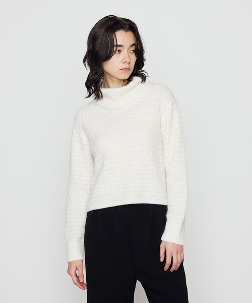 Gabardine K.T（ギャバジンケーティー）の「モヘヤブレンドヤーンセーター（ニット/セーター・レディース・オフホワイト/グレー・9号）」の16枚目の写真