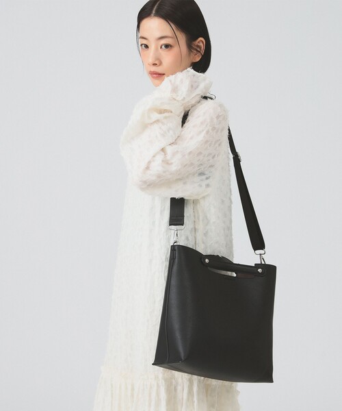 Ray BEAMS(レイビームス)の「バッグ イン バッグ トート | 新生活・通勤・通学・新学期・オフィスカジュアル・オンオフ兼用・A4サイズ対応(トートバッグ・レディース・ブラック/ライトグレー・ONE SIZE)」の2枚目の写真