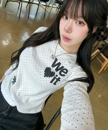 DAMISH（ダミシュ）の「ウィラブイットグラフィックドットロングスリーブ_アイボリー（Tシャツ/カットソー）」