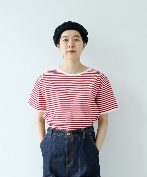 PAR ICI(パーリッシィ)の「ボーダー配色バインダー 半袖Tシャツ【BASIC COLOR】(Tシャツ/カットソー・レディース・ブルー/レッド/ネイビー・FREE)」の3枚目の写真