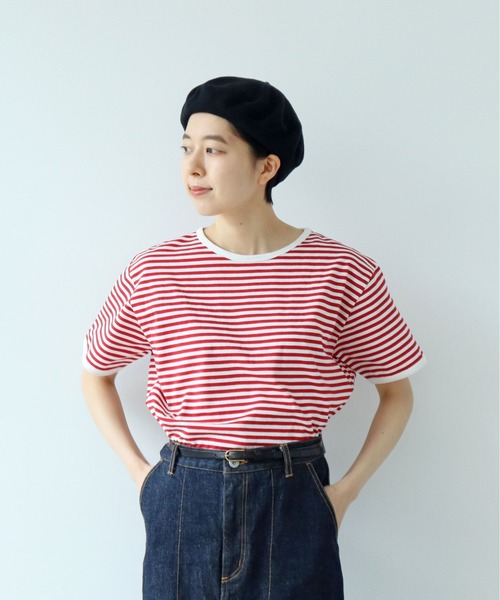 PAR ICI(パーリッシィ)の「ボーダー配色バインダー 半袖Tシャツ【BASIC COLOR】(Tシャツ/カットソー・レディース・ブルー/レッド/ネイビー・FREE)」の16枚目の写真