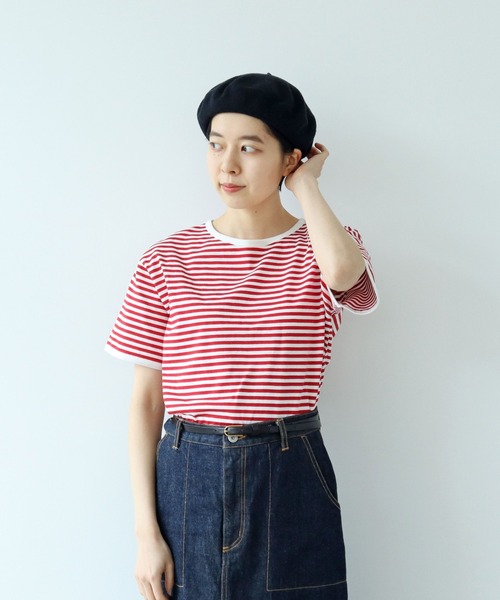 PAR ICI(パーリッシィ)の「ボーダー配色バインダー 半袖Tシャツ【BASIC COLOR】(Tシャツ/カットソー・レディース・ブルー/レッド/ネイビー・FREE)」の19枚目の写真