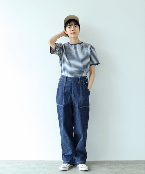 PAR ICI(パーリッシィ)の「ボーダー配色バインダー 半袖Tシャツ【BASIC COLOR】(Tシャツ/カットソー・レディース・ブルー/レッド/ネイビー・FREE)」の9枚目の写真