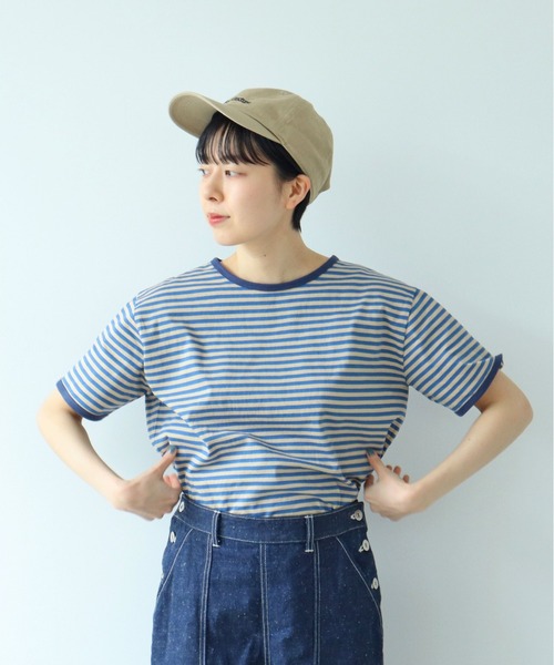 PAR ICI(パーリッシィ)の「ボーダー配色バインダー 半袖Tシャツ【BASIC COLOR】(Tシャツ/カットソー・レディース・ブルー/レッド/ネイビー・FREE)」の4枚目の写真