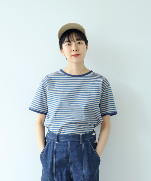 PAR ICI(パーリッシィ)の「ボーダー配色バインダー 半袖Tシャツ【BASIC COLOR】(Tシャツ/カットソー・レディース・ブルー/レッド/ネイビー・FREE)」の5枚目の写真